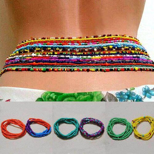 Handmade rice beads beach chain summer popular waist chain潮