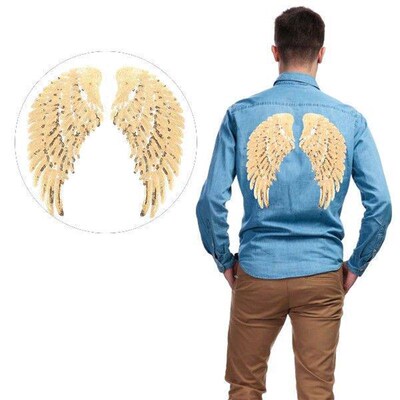 Angel Wings Sequin Patch Cloth Bling DIY Sewing Accessories