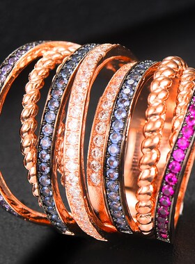 GODKI Dubai Morocco Wide Lines rendy Ring for Women Full Cub