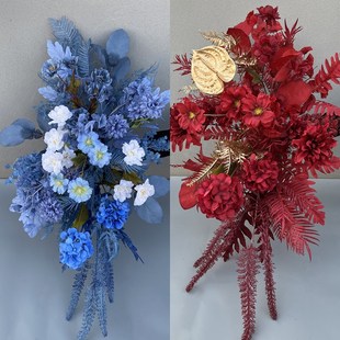 新款婚庆花排留香兰路引花婚礼舞台布置地排花橱窗拱门挂花仿真花