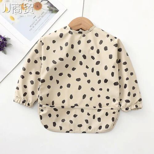 Kids Baby Feeding Bibs Waterproof Long Sleeve Apron with Poc