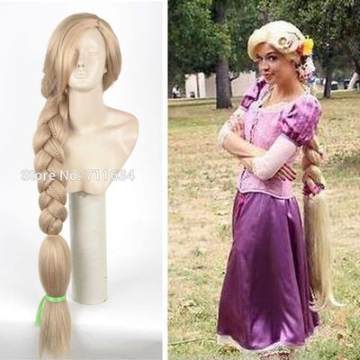 Top Quality CM Long Rapunzel Tangled Light Blonde Straight