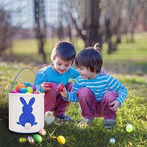 Durable Easter Basket Jute Burlap Kid Gift with Bunny Ear Si