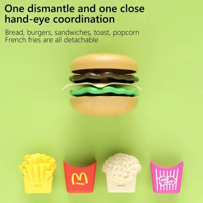 9 PCS Per Set Detachable Snack Hamburger Plastic Pretend Toy