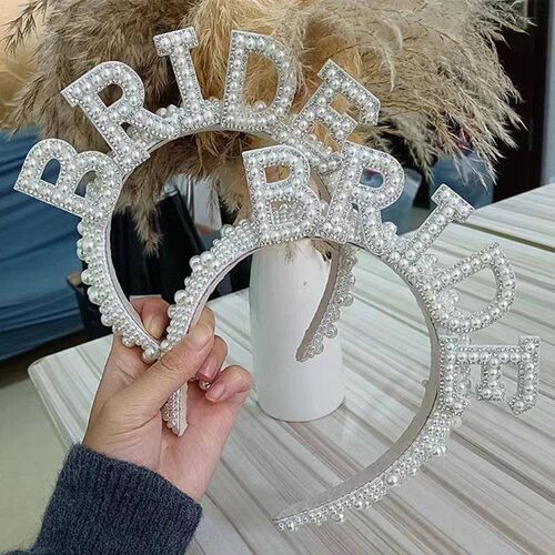Bride to be Pearl crown Headband Bach Bachelorette hen Party