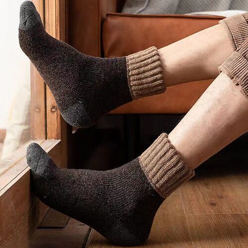 2023 Winter Mens Snow Cashmere Warm Socks Super Thick Retro