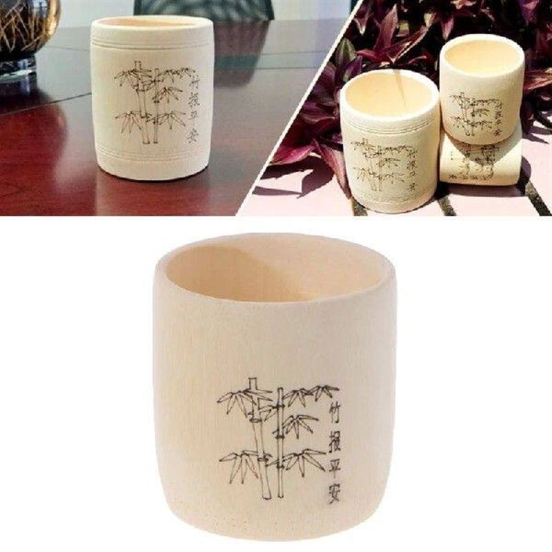 Y1UB Bamboo Wooden Drinking Cup Coffee Tea Mug Breakfast图片