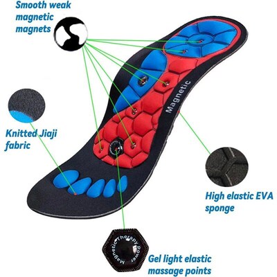 1 Pair Acupressures Insoles Magnetic Acupressure Insoles Foo