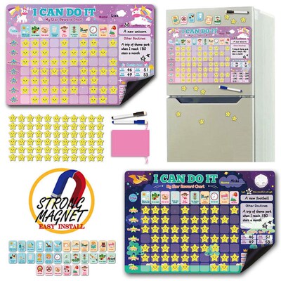 Preschool Toys Children English Magnetic Reward Chart Good H