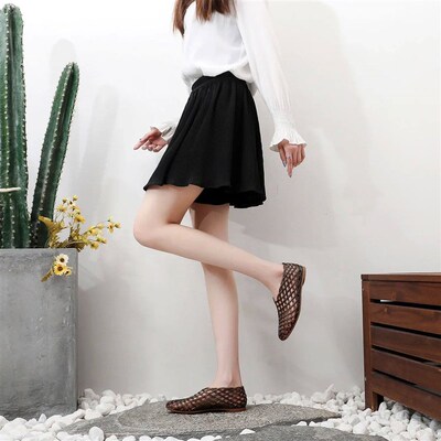 Womens Flat Bottom Sandals Breathable Hollow out Slip-On