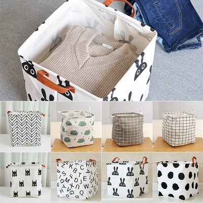 SKTN Cube Folding Laundry Basket For Kids Toy Storage Baske