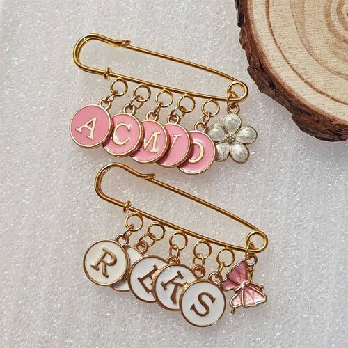 Customized English Name Baby Brooch Flower Butterfly