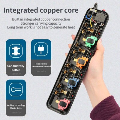 Extension Lead Power Strip Cord Individual Switched Outlet O