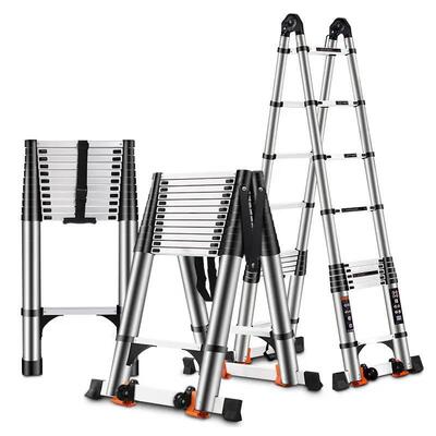Telescopic ladder alloy step ladder folding dual purpose