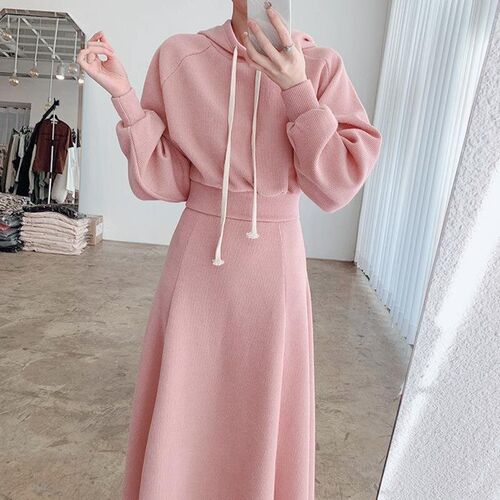 Pink Skirt Set Womens New Spring Autumn and Winter Small St