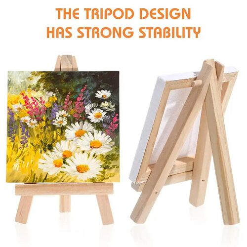 3pcs/6pcs Mini Canvas And Easel Set Mini Canvas Panels Mini