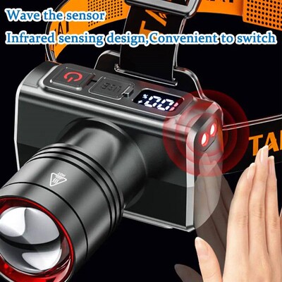 Rechargeable Headlamp Super Bright Head Light Motion Sensor