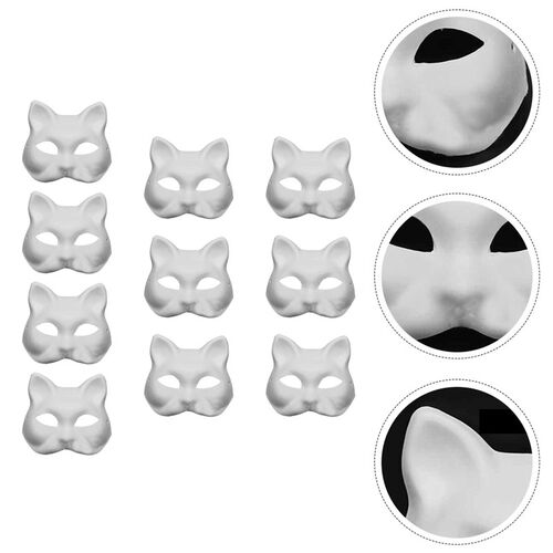 10Pcs DIY Paintable Mask Lightweight Durable Cosplay Prop Ma