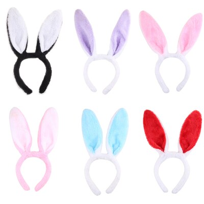 Cute Plush Bunny Ears Hair Bands Soft Rabbite Ears Easter Ad