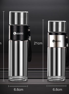 LING茶水分离泡茶杯便携过滤杯子个人专用茶道层玻璃水杯男