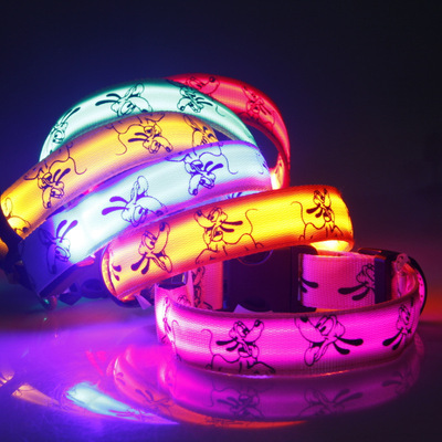 LED USB Dog Collar Luminous Pet Products Safety Camouflage S