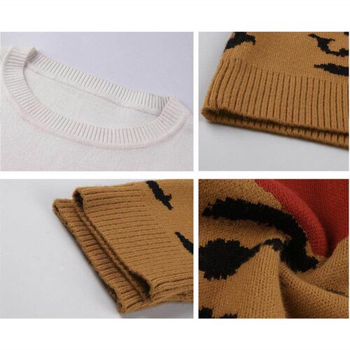 2021 Fashion Leopard Women Sweater Autumn Winter Ladies