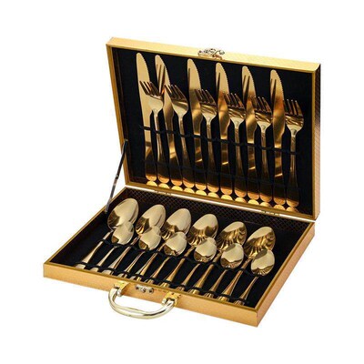 Stainless steel cutlery 24-piece steakctle nry and spoDQFbTR