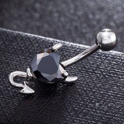 Love & Annie Heart Navel Belly Button Rings Devil Shape Red