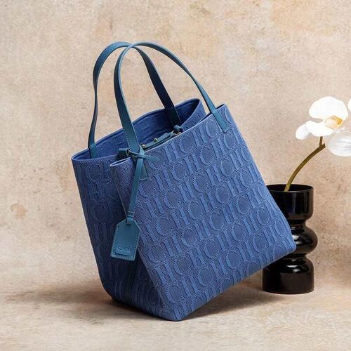 CHCH Tote Bag New Large Capacity Black Simple Knitted Shoppi