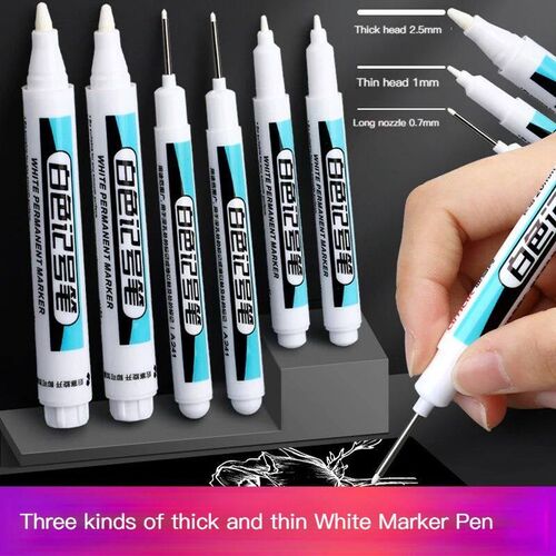 1/3/4Pcs White Permanent Paint Pen set for Wood Rock Plastic