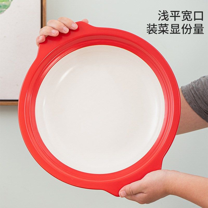 商用耐高温砂锅干烧不裂陶瓷鱼头煲红白色双色特浅干锅粉丝煲炖锅