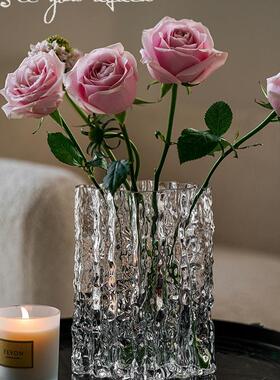 花感花瓶F97J8H99摆件网红is风透明玻璃水养插鲜花客厅餐桌家n用