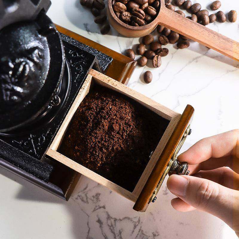 中古手复古手动啡小手轮咖豆器研磨机磨咖啡机磨豆机家用手摇咖啡