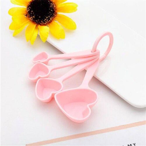 Heart-Shaped Measuring Spoons Plastic Tableware Wedding