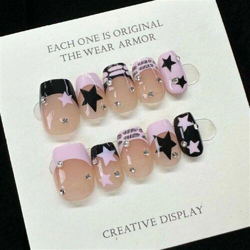 Sweet & Cool Hot Girl Press-on Nail Short Square Waterproof