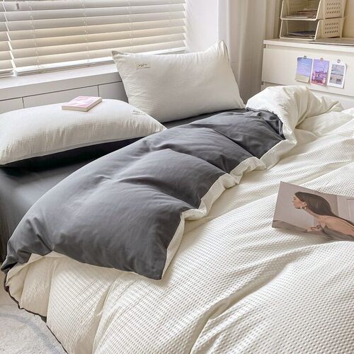 Bed Four-piece Set Nantong Sanding Quilt ver Solid Color Bed