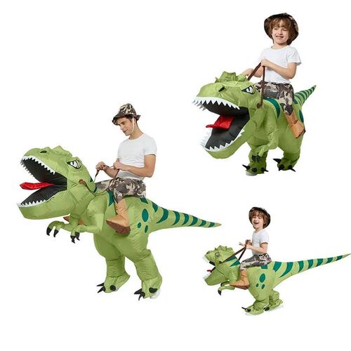 New Hot Sale Funny Child Adult Inflatable Riding Green Dinoa