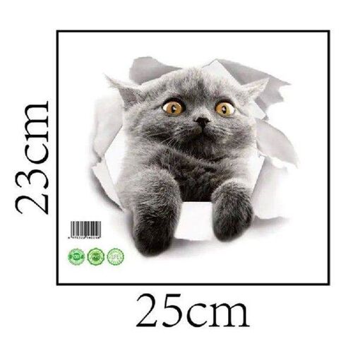Lovely Cat Dog Toilet Stickers Art 3d Kitten Puppy Mural