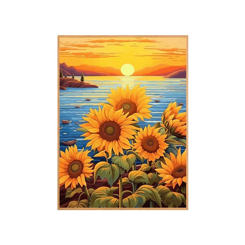 diy数字油画梵高向日葵手绘手工治愈系油彩画丙烯填充减压装饰画,家居饰品,DIY/数字油画,淘宝优惠券,粉丝福利购,淘宝优惠卷