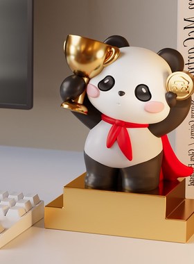 熊猫奖杯定制高档大气创意奖励学生优秀员工摆件公司年会礼品离职