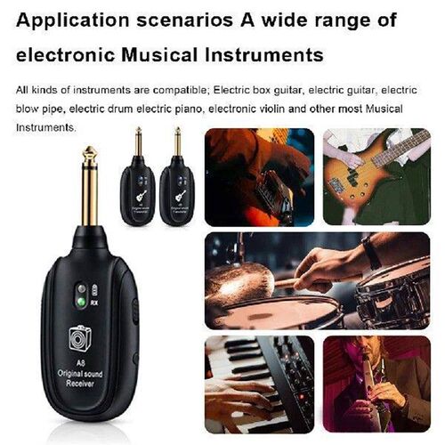Wireless Guitar System Rechargeable UHF Wireless Guitar