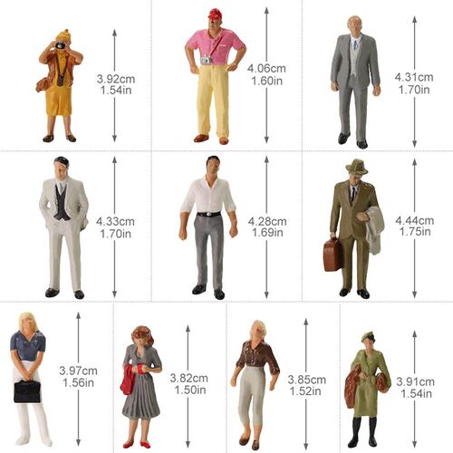 30pcs All Standing O scale People 1:43 Scale Painted Figures