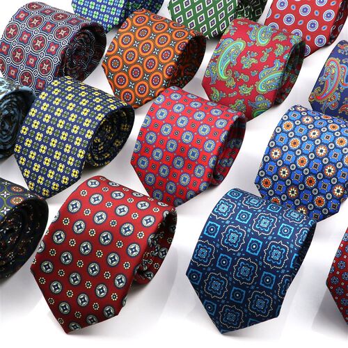 Super Soft Bohemian Silk Ties Mens Fashion 7.5cm Necktie Fo