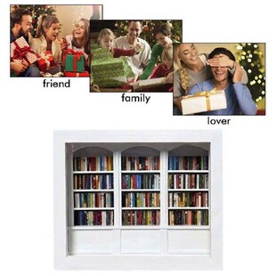 Mini Decorative Bookcase Miniature Library Toy for Anxiety