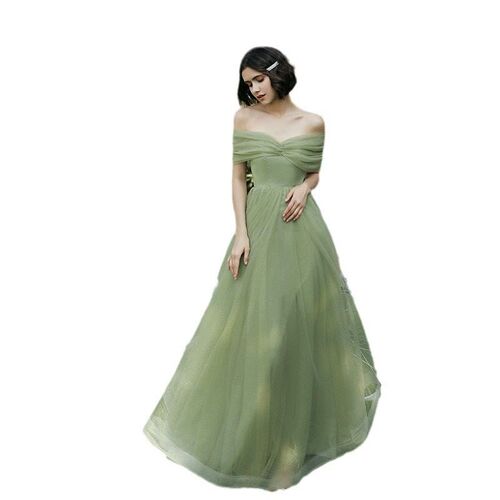 Bridesmaids Dress 2025 Long Off-shoulder Slimming Sisters S