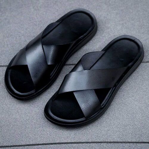 Men Shoes Italian Leather Slippers Men Beach Summer Shoes