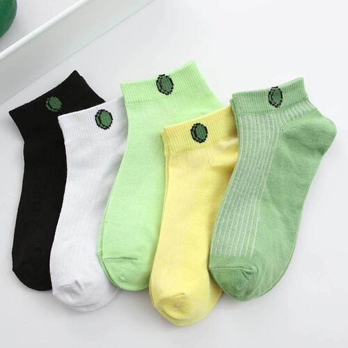 Pairs/Set Womens Short Socks Spring Summer Green Stripe