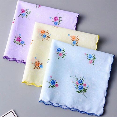 Wholesale 3-5Pcs/Lot Colorful  Handkerchief Women Cotton Flo