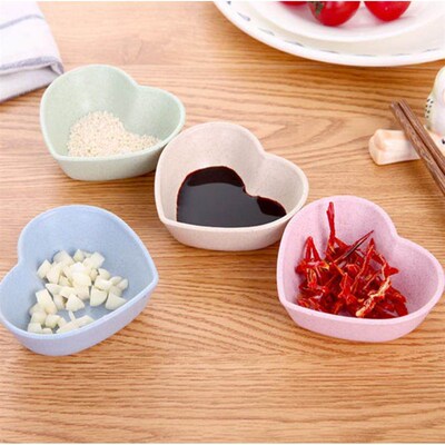 Creative wheat heart-shaped plum blossom vinegar dish, soy s
