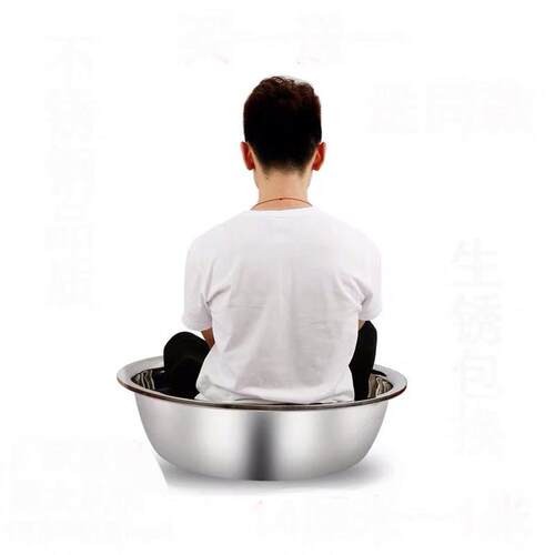 04 Stainless Steel Basin Round Washbasin Large Basin Vegetab